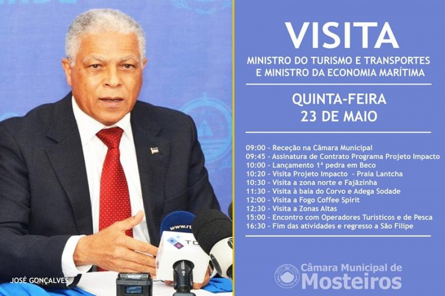 Ministro do Turismo e Transportes e da Economia Marítima visita Mosteiros