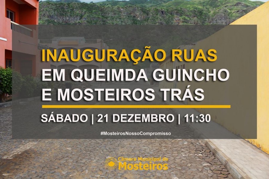 Urbanismo: Câmara Municipal inaugura ruas e praças em Guincho e Mosteiros Trás