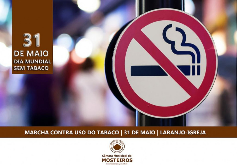 Dia Mundial Sem Tabaco: Câmara Municipal e Núcleo de Prevenção de Drogas promovem marcha no centro da cidade