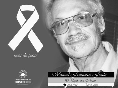 Institucional: Nota de pesar pelo falecimento de Manuel Fontes, O Pupilo das Musas
