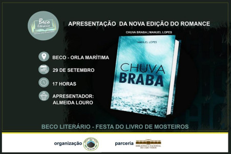 Festa do Livro: Beco Literário traz nova edição de “Chuva Braba” a Mosteiros